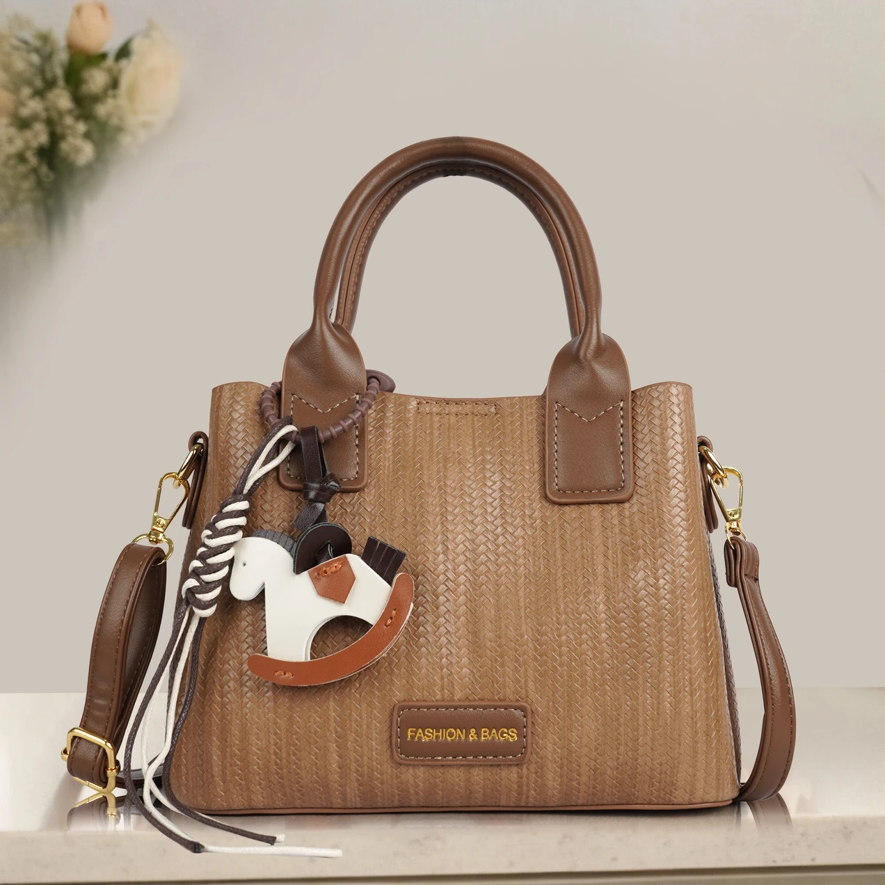 ALONZO Women Tan Handbag10 L