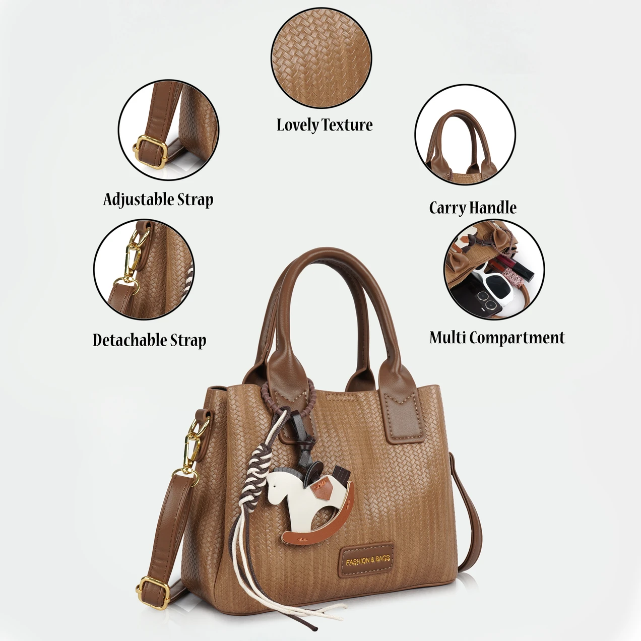 ALONZO Women Tan Handbag10 L
