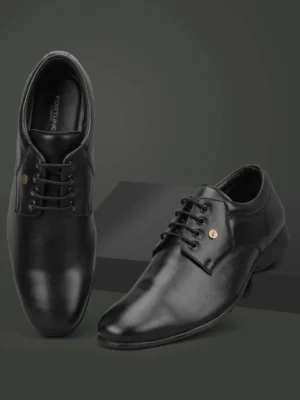 LIBERTY Fortune ROBERT-2 Mens Lacing Formal Shoes | Comfortable & Durable Lace-Up Derby For Men (Black , 9)
