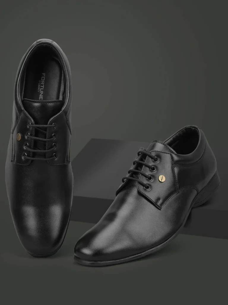 LIBERTY Fortune ROBERT-2 Mens Lacing Formal Shoes | Comfortable & Durable Lace-Up Derby For Men (Black , 9)