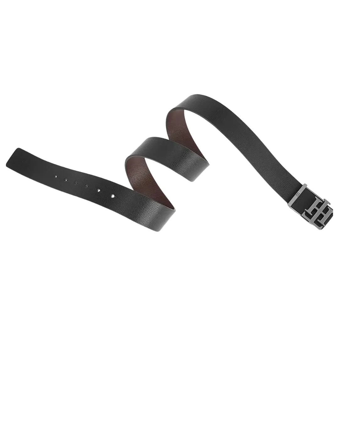 TOMMY HILFIGER Men Casual Black Genuine Leather Reversible Belt