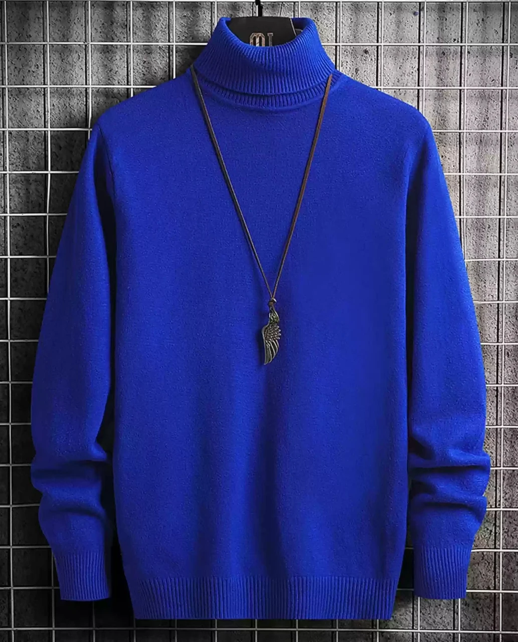 Riqqer Men Striped High Neck Multicolor Sweater