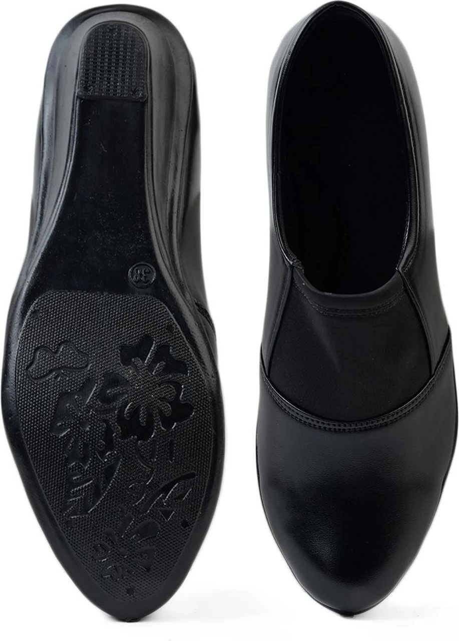 Longwalk Formal Office Platform Heel Wedges Slip On Casuals For Women (Black , 8)