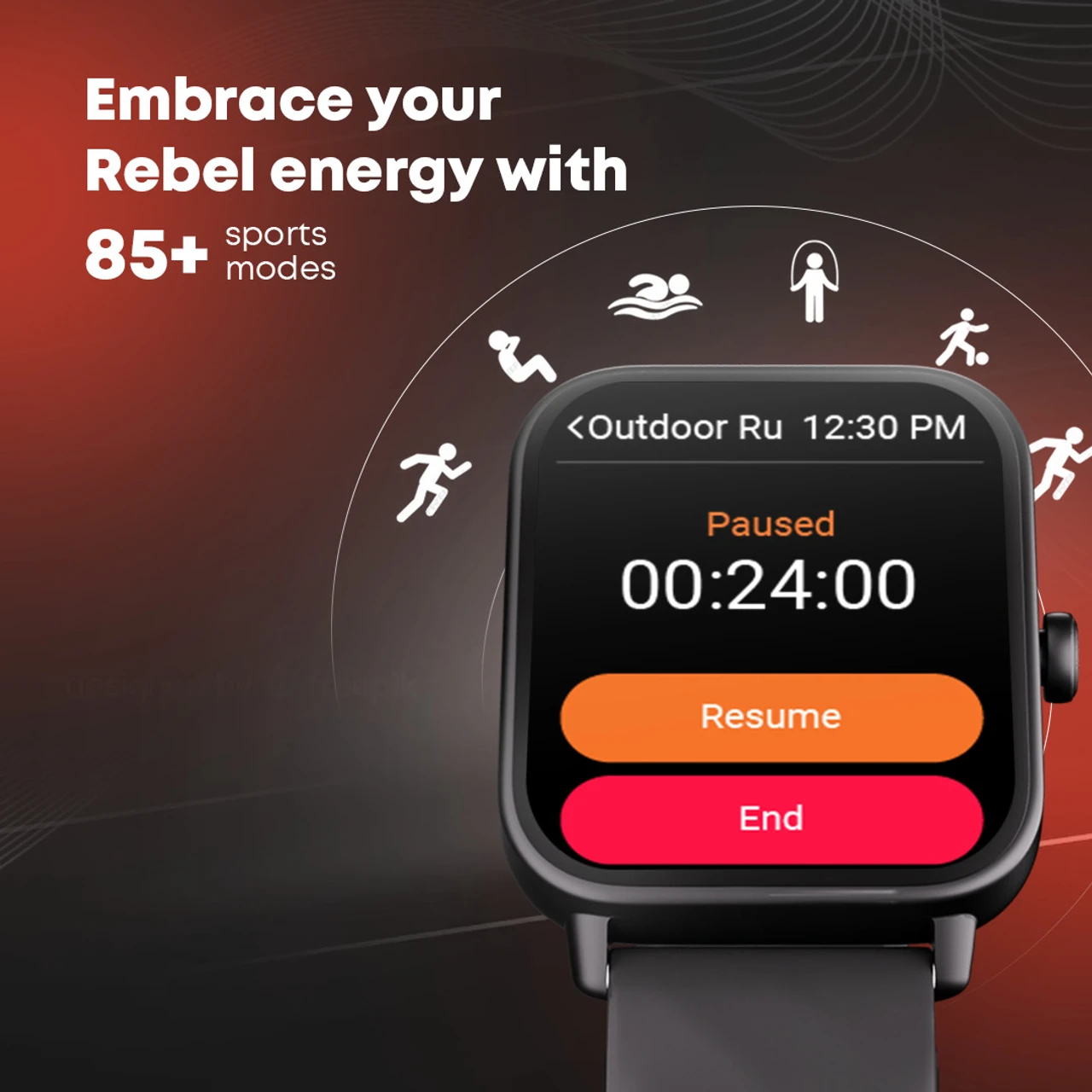 Fastrack Revoltt X-1.83'|Blazing Fast UI|Single Sync BT Calling|Calculator|In-built games Smartwatch (Black Strap, Free Size)