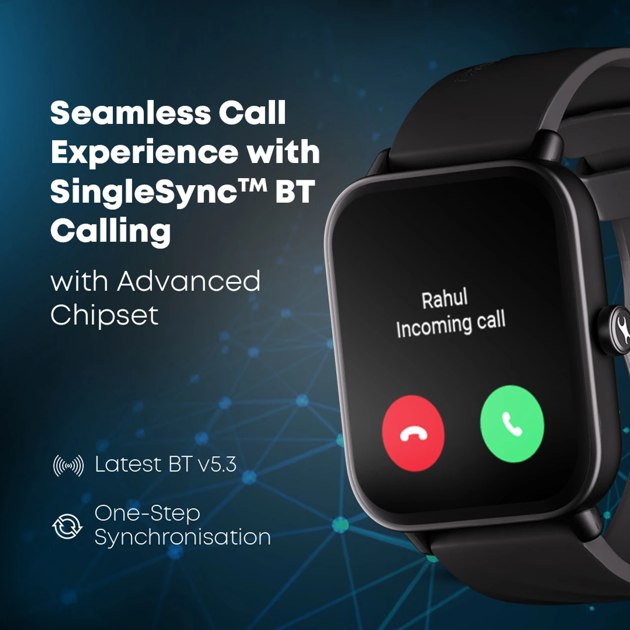 Fastrack Revoltt X-1.83'|Blazing Fast UI|Single Sync BT Calling|Calculator|In-built games Smartwatch (Black Strap, Free Size)