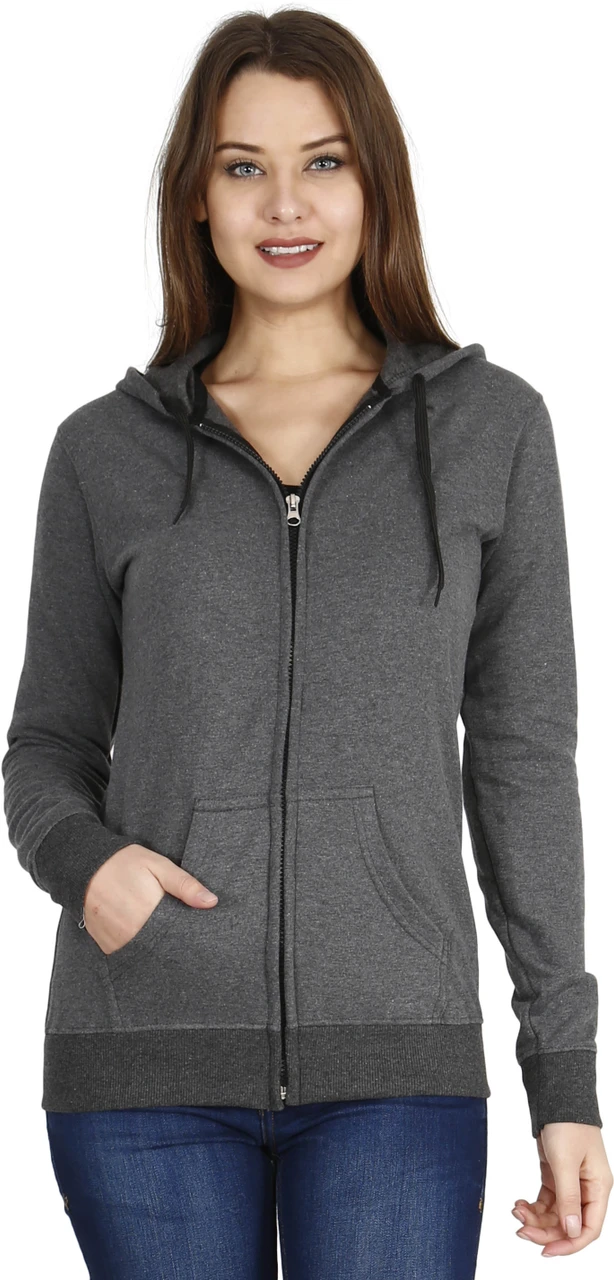 Fleximaa Women Full Sleeve Solid Hooded Sweatshirt Black,Red,Gray,Pink,