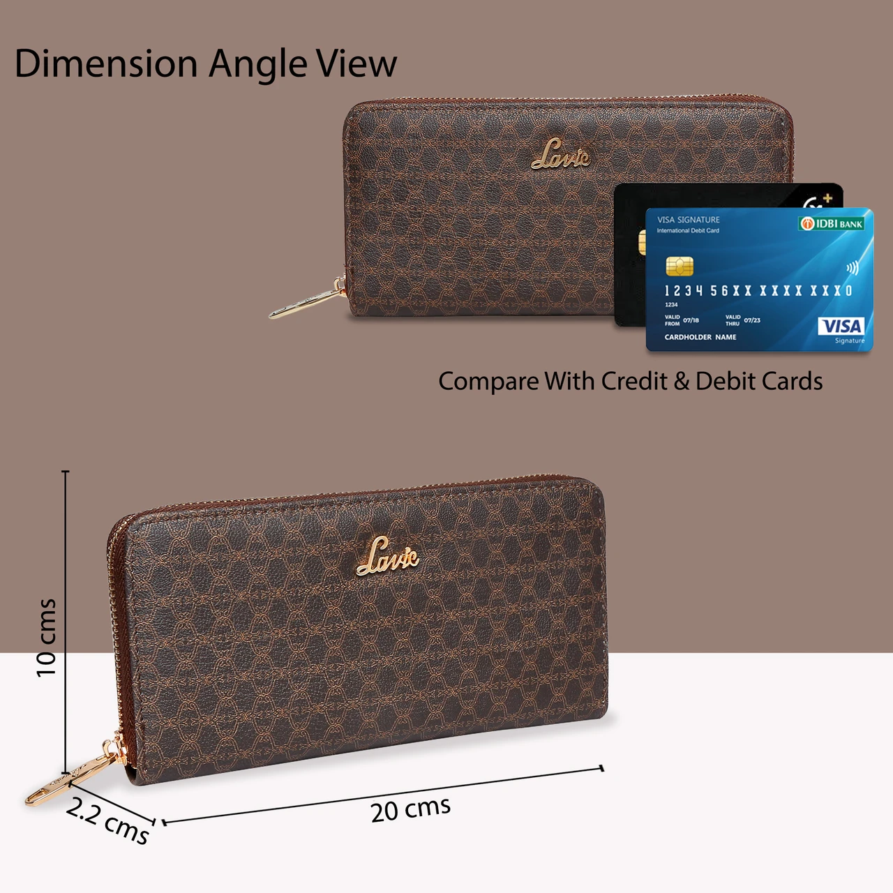 LAVIE Women Casual Brown Artificial Leather Wallet (4 Card Slots)