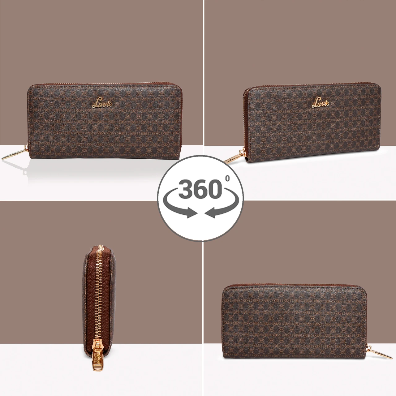 LAVIE Women Casual Brown Artificial Leather Wallet (4 Card Slots)