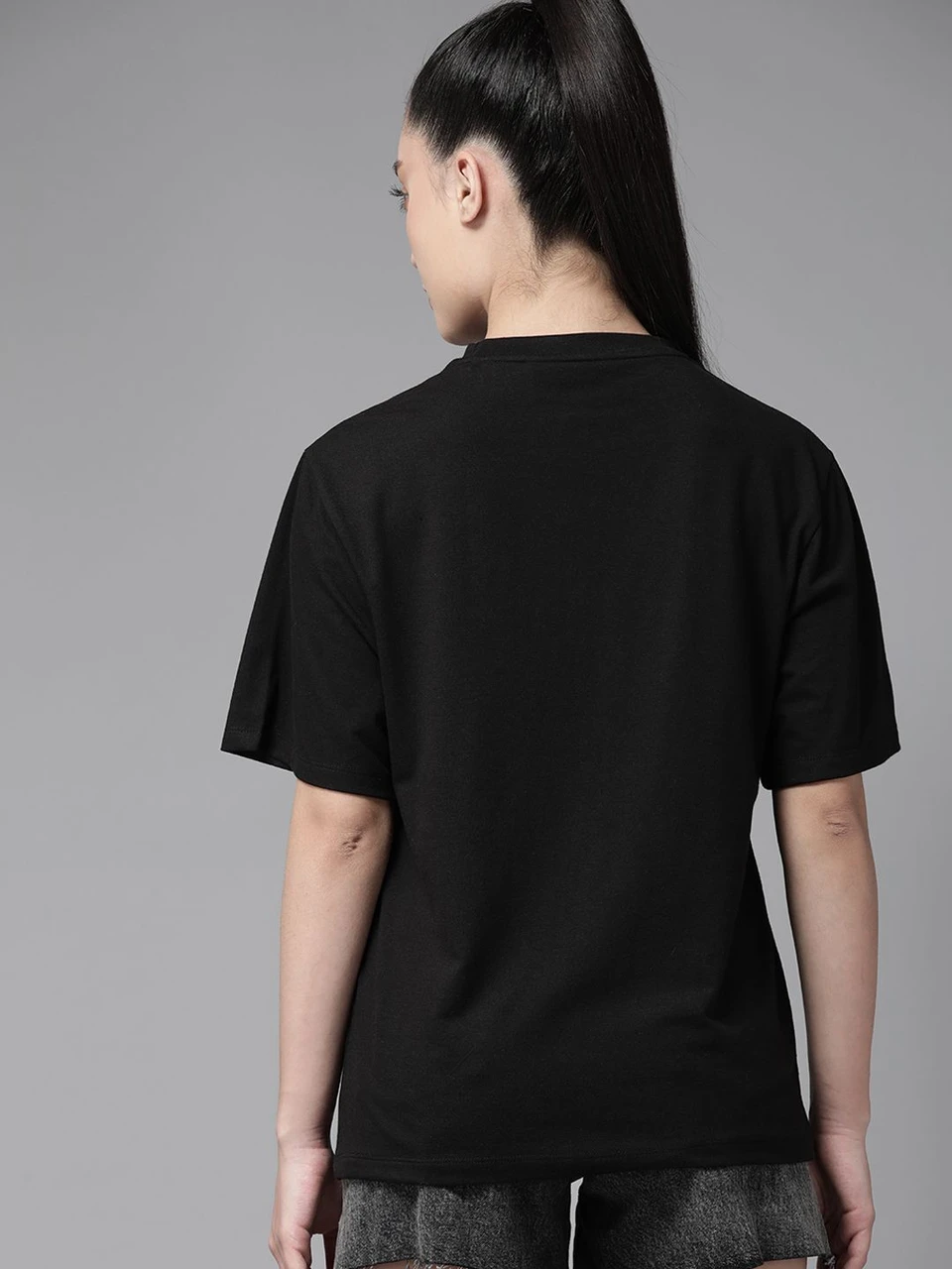 Roadster Women Solid Round Neck Pure Cotton White,Red,Black T-Shirt