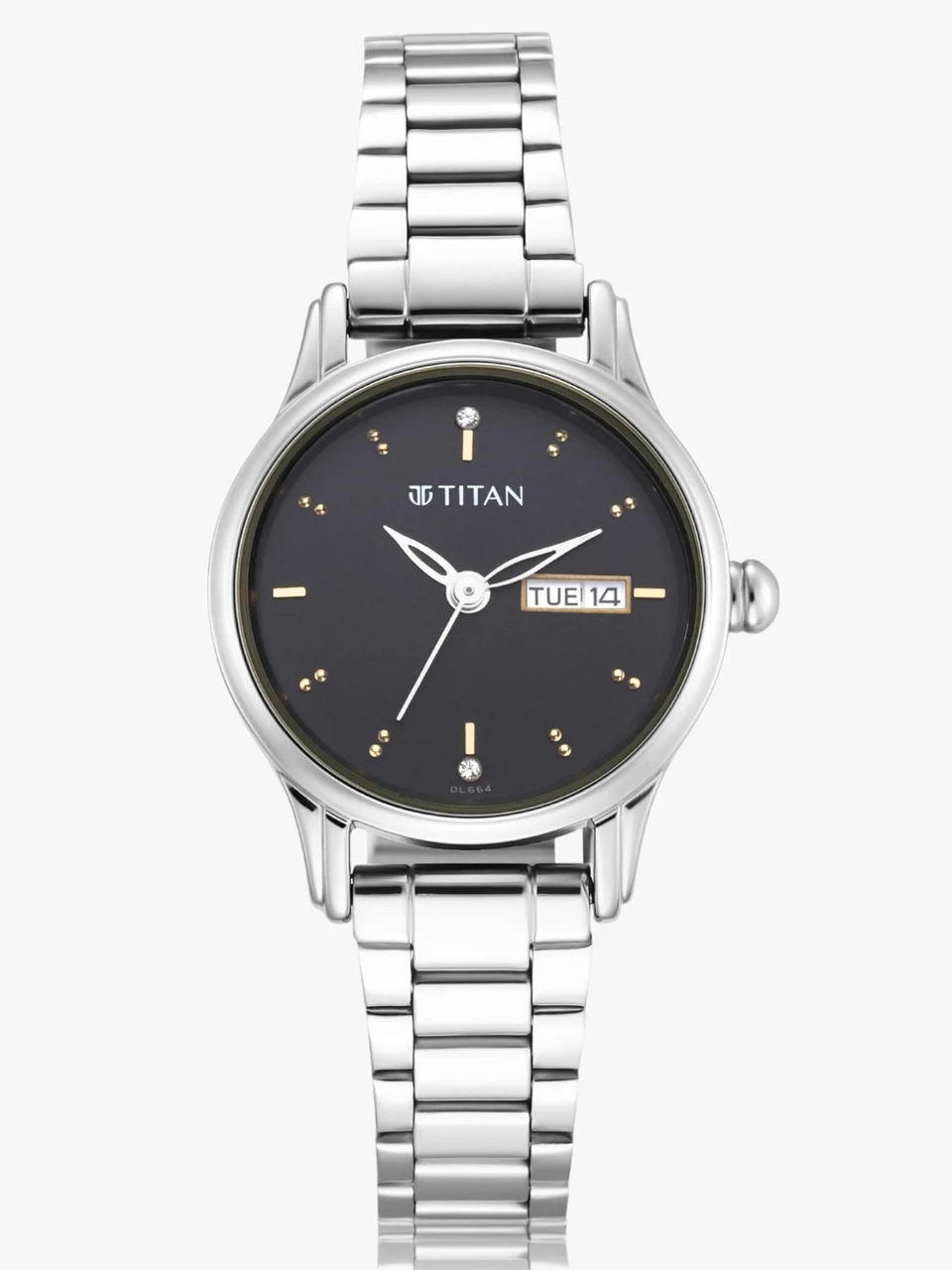 Titan Multifunction Black Dial RoseGold & Black Acetate Strap Analog Watch - For Women