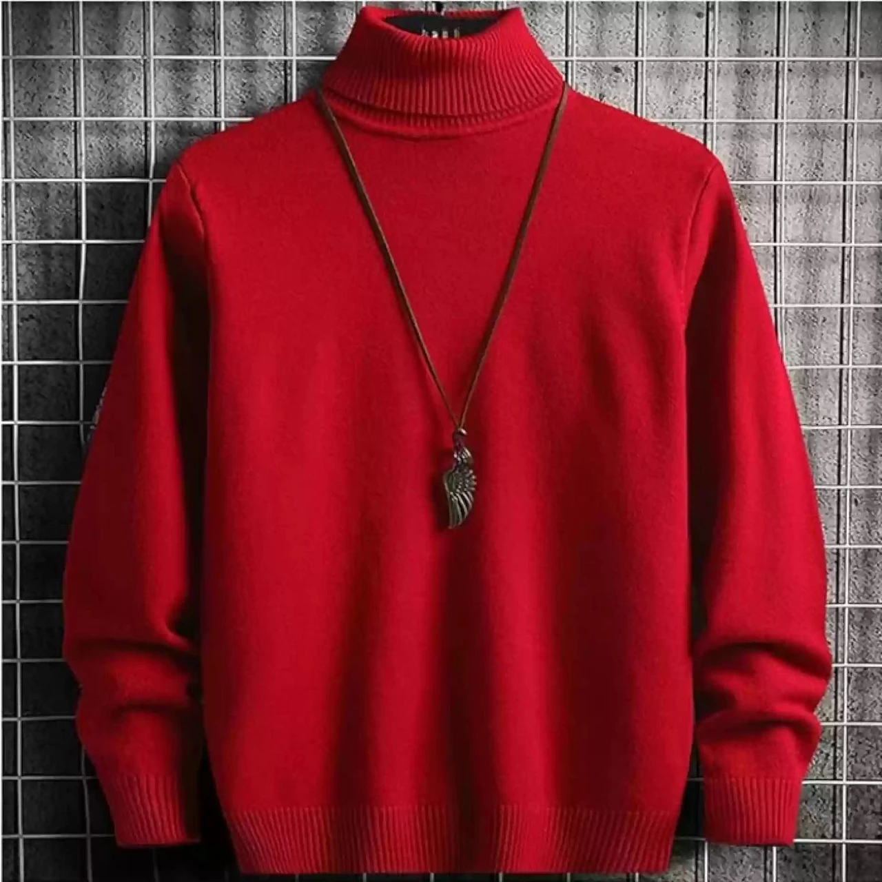 Riqqer Men Striped High Neck Multicolor Sweater