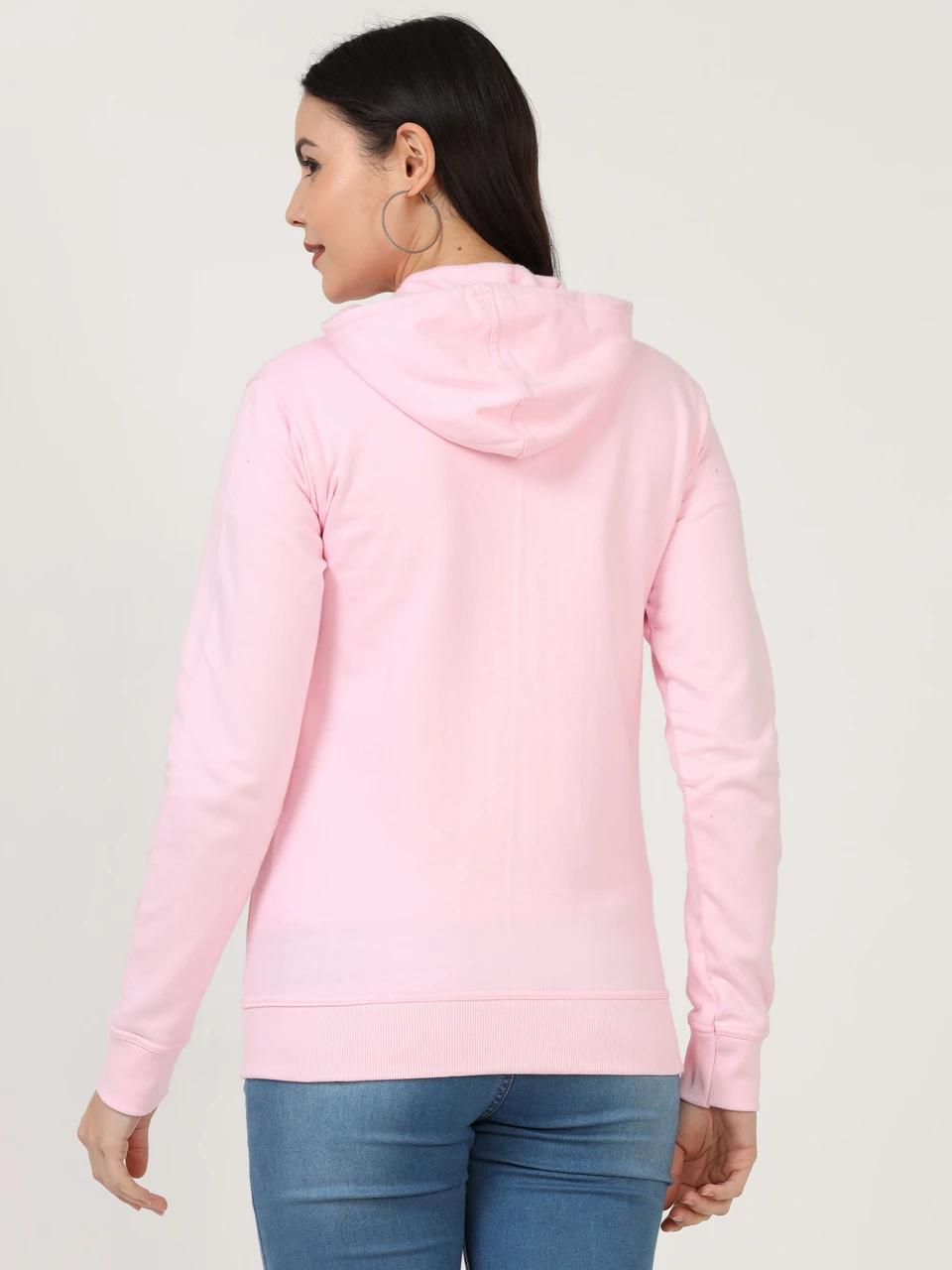 Fleximaa Women Full Sleeve Solid Hooded Sweatshirt Black,Red,Gray,Pink,