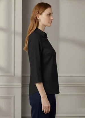 Monteiro Women Regular Fit Solid Button Down Collar Formal Shirts